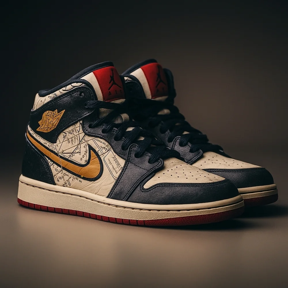 Jordan 1 Kids Mid SE Take Flight Gold Swoosh  Sneaker 4.5Y - Picture 3 of 15